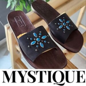 Mystique Boutique Brown Studded Leather Sandals (8)